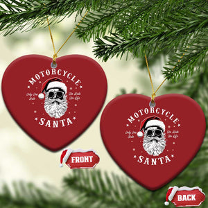 Funny Christmas Motorcycle Santa Christmas Ornament No Ride No Life Motorbike Rider Grandpa TS10 Heart Red Print Your Wear