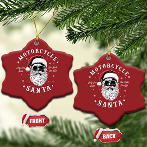 Funny Christmas Motorcycle Santa Christmas Ornament No Ride No Life Motorbike Rider Grandpa TS10 Snow Flake Red Print Your Wear