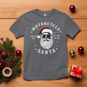 Funny Christmas Motorcycle Santa T Shirt No Ride No Life Motorbike Rider Grandpa TS10 Charcoal Print Your Wear