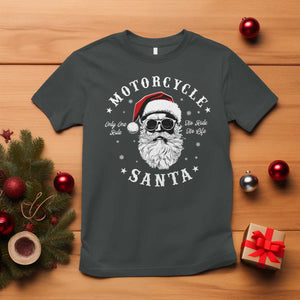 Funny Christmas Motorcycle Santa T Shirt No Ride No Life Motorbike Rider Grandpa TS10 Dark Heather Print Your Wear