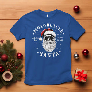 Funny Christmas Motorcycle Santa T Shirt No Ride No Life Motorbike Rider Grandpa TS10 Royal Blue Print Your Wear