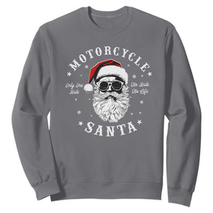 Funny Christmas Motorcycle Santa Sweatshirt No Ride No Life Motorbike Rider Grandpa TS10 Charcoal Print Your Wear