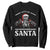 Funny Christmas Motorcycle Santa Sweatshirt Let's Go Santa Skull Motorbike Rider TS10 Black Print Your Wear