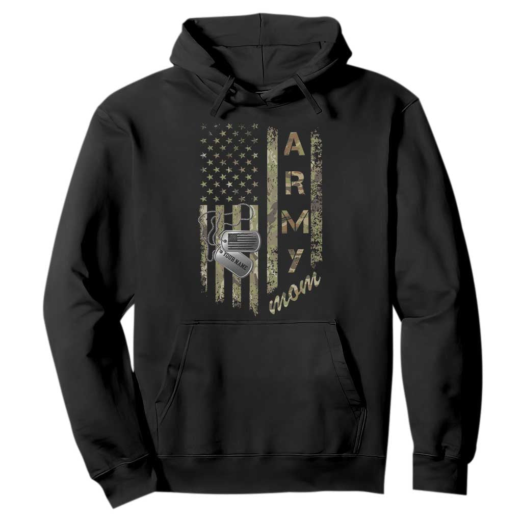 Personalized Vintage U.S. Army Mom Hoodie Custom Name Tag Proud Military Family Member Soldier Graduation TS10 Black Print Your Wear