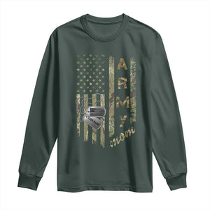 Personalized Vintage U.S. Army Mom Long Sleeve Shirt Custom Name Tag Proud Military Family Member Soldier Graduation TS10 Dark Forest Green Print Your Wear