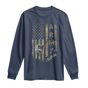 Personalized Vintage U.S. Army Mom Long Sleeve Shirt Custom Name Tag Proud Military Family Member Soldier Graduation TS10 Navy Print Your Wear