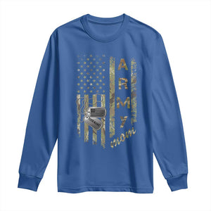 Personalized Vintage U.S. Army Mom Long Sleeve Shirt Custom Name Tag Proud Military Family Member Soldier Graduation TS10 Royal Blue Print Your Wear