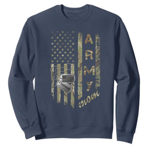 Personalized Vintage U.S. Army Mom Sweatshirt Custom Name Tag Proud Military Family Member Soldier Graduation TS10 Navy Print Your Wear