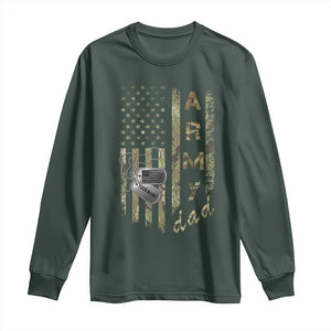 Personalized Vintage U.S. Army Dad Long Sleeve Shirt Custom Name Tag Proud Military Family Member Soldier Graduation TS10 Dark Forest Green Print Your Wear