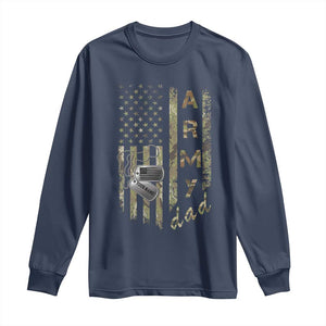 Personalized Vintage U.S. Army Dad Long Sleeve Shirt Custom Name Tag Proud Military Family Member Soldier Graduation TS10 Navy Print Your Wear