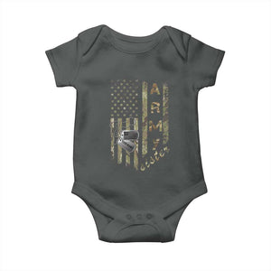 Personalized Vintage U.S. Army Sister Baby Onesie Custom Name Tag Proud Military Family Member Soldier Graduation TS10 Dark Heather Print Your Wear