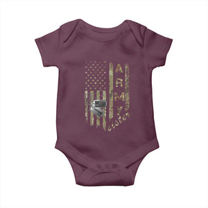 Personalized Vintage U.S. Army Sister Baby Onesie Custom Name Tag Proud Military Family Member Soldier Graduation TS10 Maroon Print Your Wear