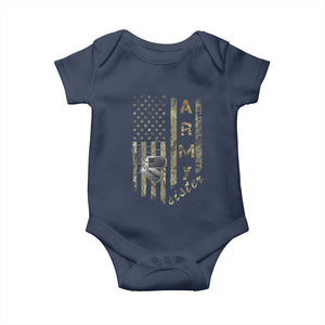 Personalized Vintage U.S. Army Sister Baby Onesie Custom Name Tag Proud Military Family Member Soldier Graduation TS10 Navy Print Your Wear