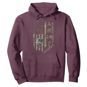 Personalized Vintage U.S. Army Sister Hoodie Custom Name Tag Proud Military Family Member Soldier Graduation TS10 Maroon Print Your Wear