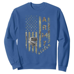 Personalized Vintage U.S. Army Sister Sweatshirt Custom Name Tag Proud Military Family Member Soldier Graduation TS10 Royal Blue Print Your Wear