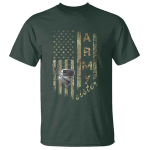 Personalized Vintage U.S. Army Sister T Shirt Custom Name Tag Proud Military Family Member Soldier Graduation TS10 Dark Forest Green Print Your Wear