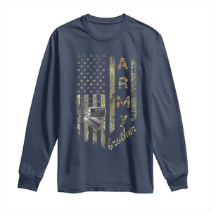 Personalized Vintage U.S. Army Brother Long Sleeve Shirt Custom Name Tag Proud Military Family Member Soldier Graduation TS10 Navy Print Your Wear