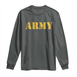 Army Long Sleeve Shirt Military Training PT Exercise Workout Gear Veterans Service TS10 Dark Heather Print Your Wear