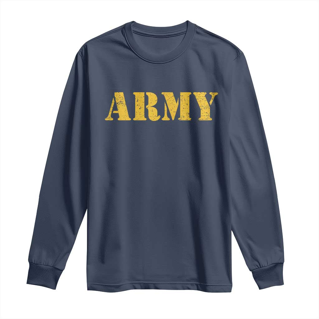 Army Long Sleeve Shirt Military Training PT Exercise Workout Gear Veterans Service TS10 Navy Print Your Wear