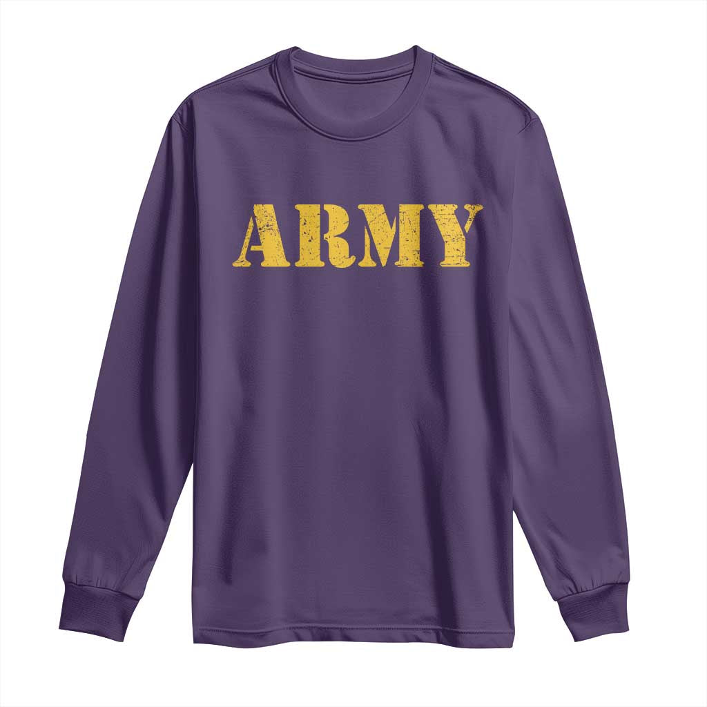 Army Long Sleeve Shirt Military Training PT Exercise Workout Gear Veterans Service TS10 Purple Print Your Wear