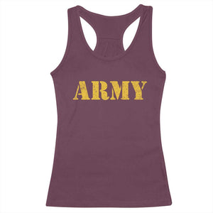 Army Racerback Tank Top - Military Training PT Exercise Workout Gear Veterans Service Tee TS10 Maroon Print Your Wear