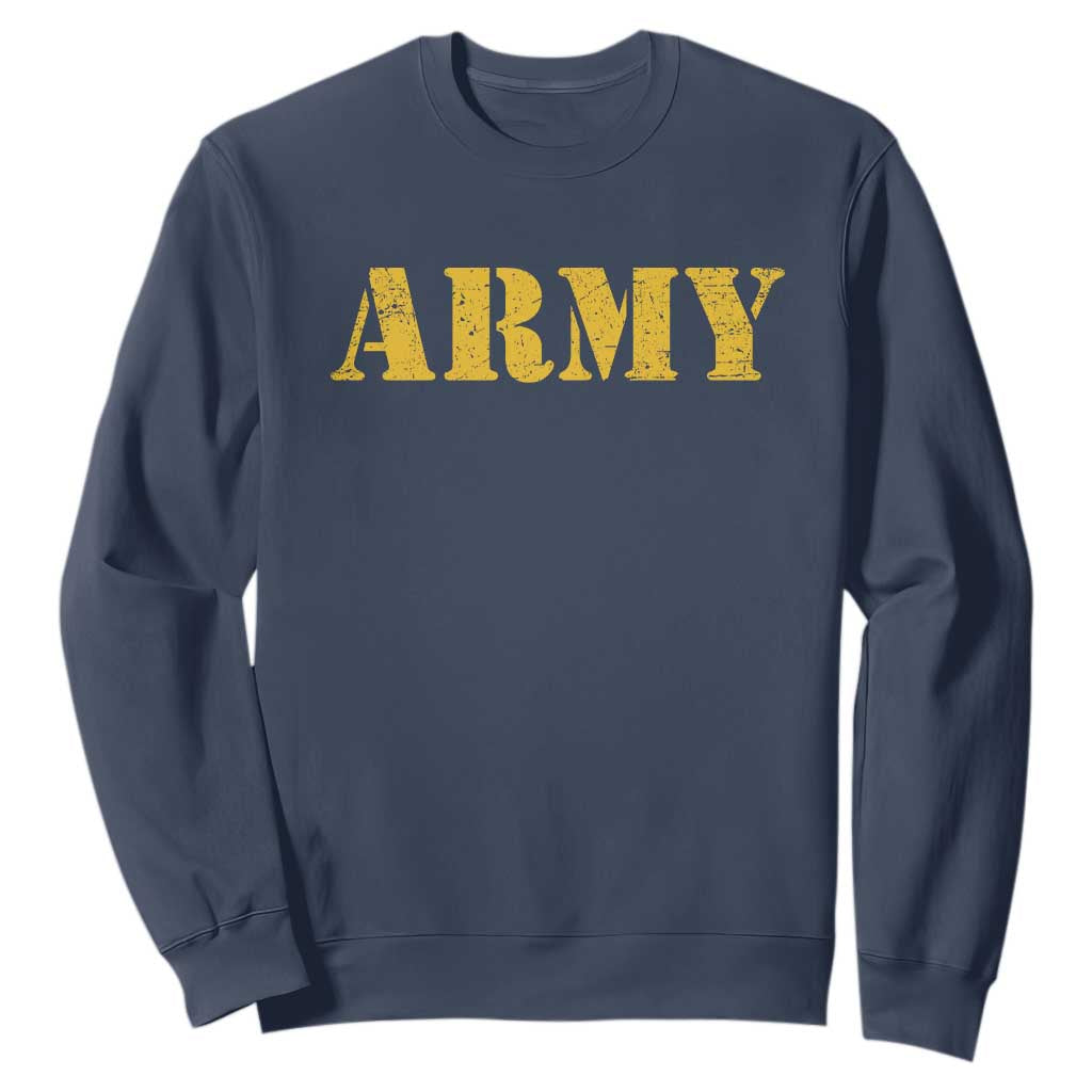 Army Sweatshirt Military Training PT Exercise Workout Gear Veterans Service TS10 Navy Print Your Wear