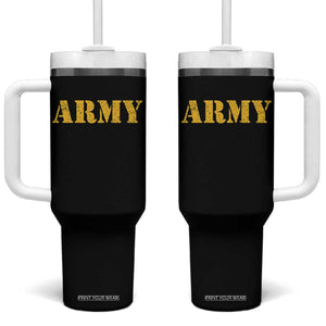 Army Tumbler With Handle Military Training PT Exercise Workout Gear Veterans Service TS10 One Size: 40 oz Black Print Your Wear