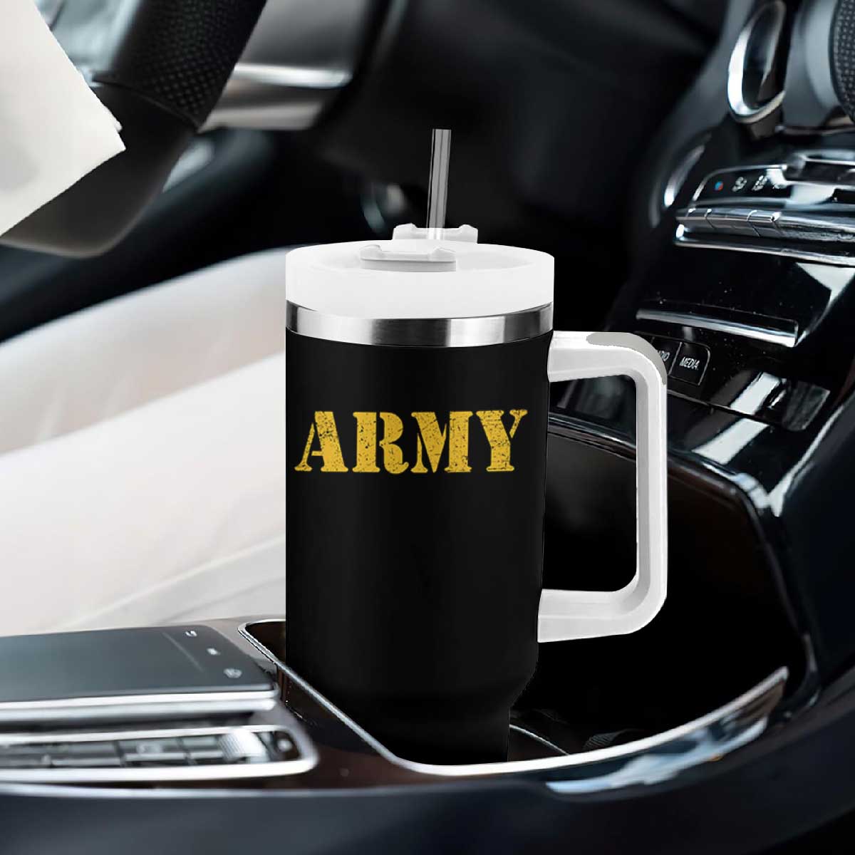 Army Tumbler With Handle Military Training PT Exercise Workout Gear Veterans Service TS10 Print Your Wear