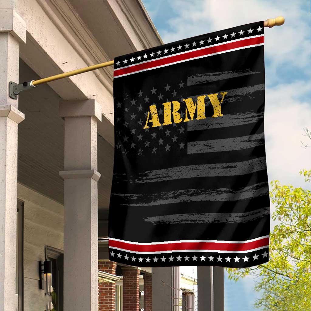 Army Garden Flag Military Training PT Exercise Workout Gear Veterans Service TS10 Distressed Black Red Print Your Wear