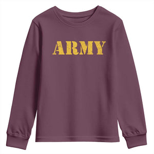 Army Youth Sweatshirt Military Training PT Exercise Workout Gear Veterans Service TS10 Maroon Print Your Wear