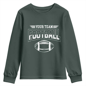 Custom Football Team Name Youth Sweatshirt Personalized Game Day Mom High School Cheer Mom TS10 Dark Forest Green Print Your Wear