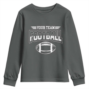 Custom Football Team Name Youth Sweatshirt Personalized Game Day Mom High School Cheer Mom TS10 Dark Heather Print Your Wear