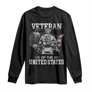 Personalized Veteran Of The United States Long Sleeve Shirt Custom Name Tag Memorial Independence Day Gift For Veterans American Flag TS10 Black Print Your Wear