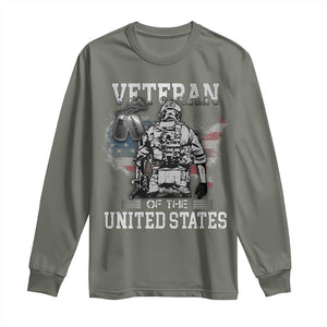 Personalized Veteran Of The United States Long Sleeve Shirt Custom Name Tag Memorial Independence Day Gift For Veterans American Flag TS10 Military Green Print Your Wear