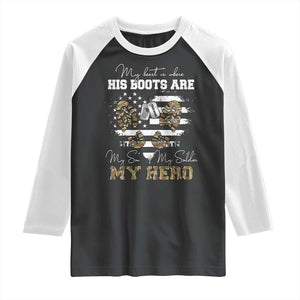 Personalized Army Mom Raglan Shirt Custom Name Proud Military Family US Flag TS10 Black White Print Your Wear