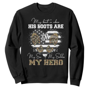 Personalized Army Mom Sweatshirt Custom Name Proud Military Family US Flag TS10 Black Print Your Wear