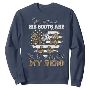 Personalized Army Mom Sweatshirt Custom Name Proud Military Family US Flag TS10 Navy Print Your Wear