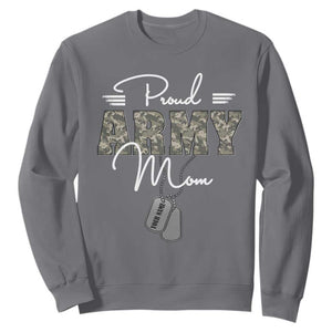 Personalized Army Family Sweatshirt Custom Name Tag Proud Army Mom Military Camo TS10 Charcoal Print Your Wear