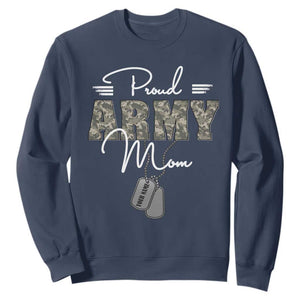 Personalized Army Family Sweatshirt Custom Name Tag Proud Army Mom Military Camo TS10 Navy Print Your Wear