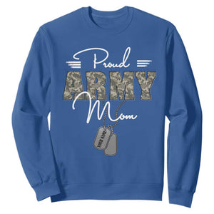 Personalized Army Family Sweatshirt Custom Name Tag Proud Army Mom Military Camo TS10 Royal Blue Print Your Wear