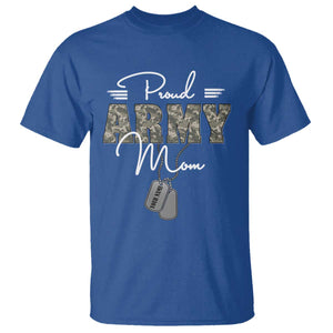 Personalized Army Family T Shirt Custom Name Tag Proud Army Mom Military Camo TS10 Royal Blue Print Your Wear