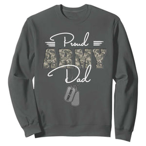 Personalized Army Family Sweatshirt Custom Name Tag Proud Army Dad Military Camo TS10 Dark Heather Print Your Wear