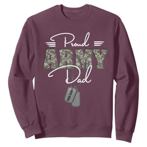 Personalized Army Family Sweatshirt Custom Name Tag Proud Army Dad Military Camo TS10 Maroon Print Your Wear