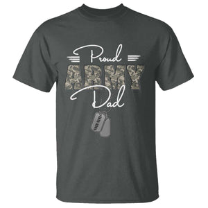 Personalized Army Family T Shirt Custom Name Tag Proud Army Dad Military Camo TS10 Dark Heather Print Your Wear