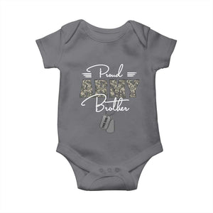 Personalized Army Family Baby Onesie Custom Name Tag Proud Army Brother Military Camo TS10 Charcoal Print Your Wear