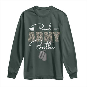 Personalized Army Family Long Sleeve Shirt Custom Name Tag Proud Army Brother Military Camo TS10 Dark Forest Green Print Your Wear