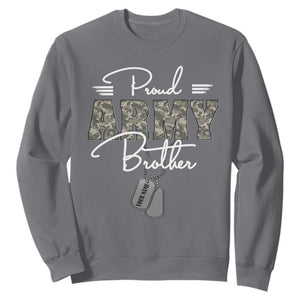 Personalized Army Family Sweatshirt Custom Name Tag Proud Army Brother Military Camo TS10 Charcoal Print Your Wear