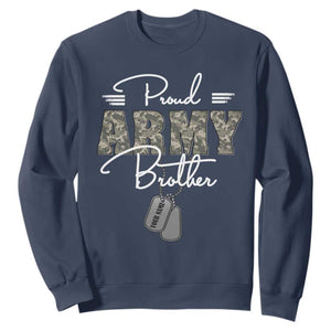 Personalized Army Family Sweatshirt Custom Name Tag Proud Army Brother Military Camo TS10 Navy Print Your Wear