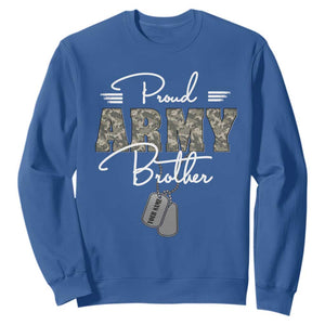 Personalized Army Family Sweatshirt Custom Name Tag Proud Army Brother Military Camo TS10 Royal Blue Print Your Wear