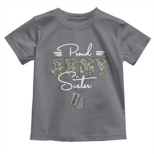 Personalized Army Family Baby Shirt Custom Name Tag Proud Army Sister Military Camo TS10 Charcoal Print Your Wear